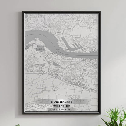 ROAD MAP OF NORTHFLEET, UNITED KINGDOM BY MAPBAKES