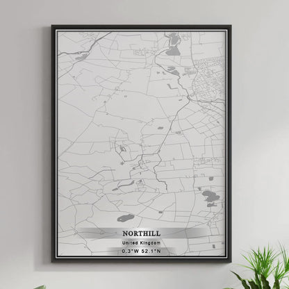 ROAD MAP OF NORTHILL, UNITED KINGDOM BY MAPBAKES