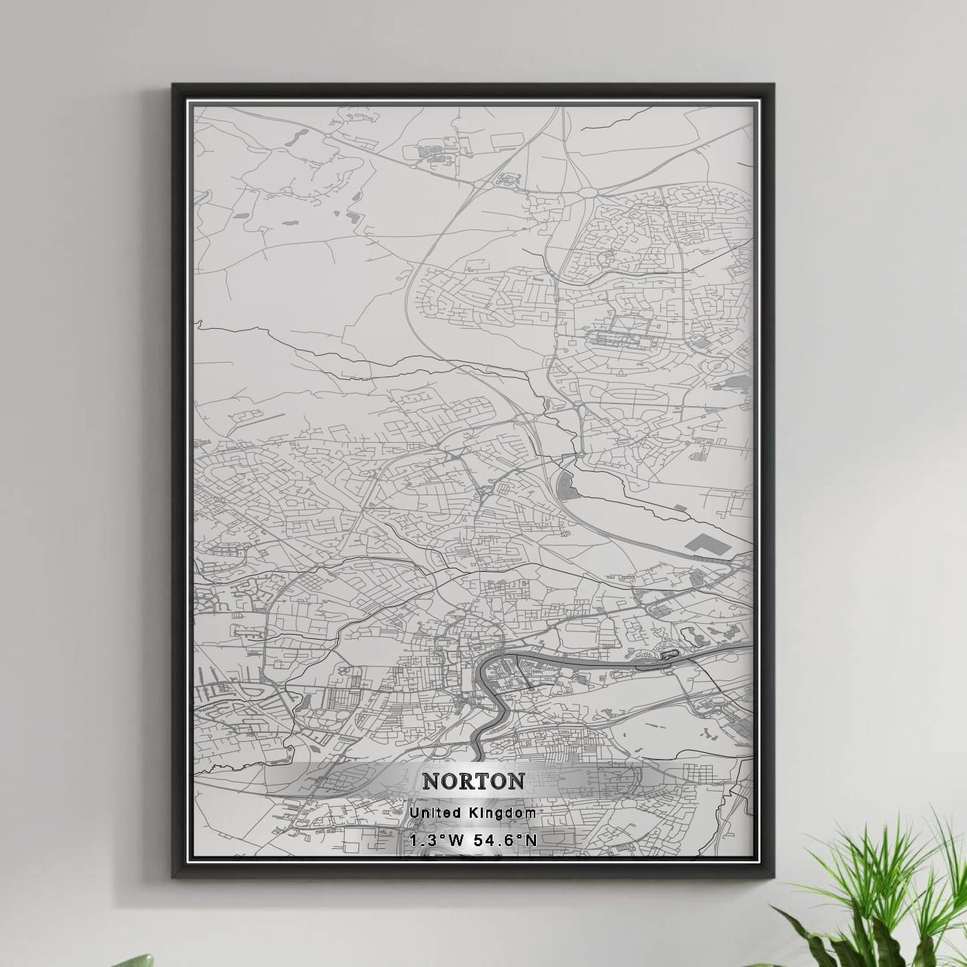 ROAD MAP OF NORTON, UNITED KINGDOM BY MAPBAKES