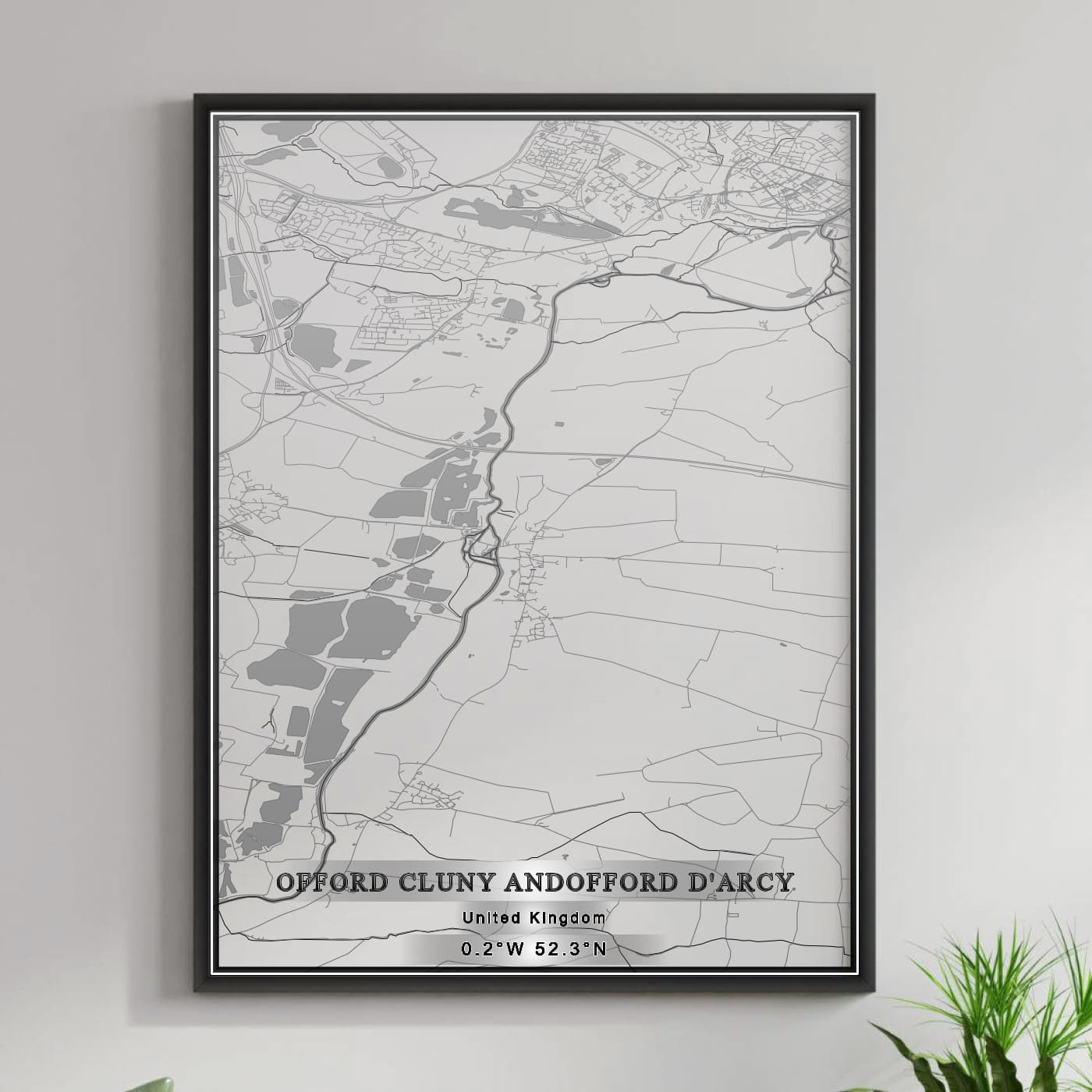 ROAD MAP OF OFFORD CLUNY ANDOFFORD D'ARCY, UNITED KINGDOM BY MAPBAKES