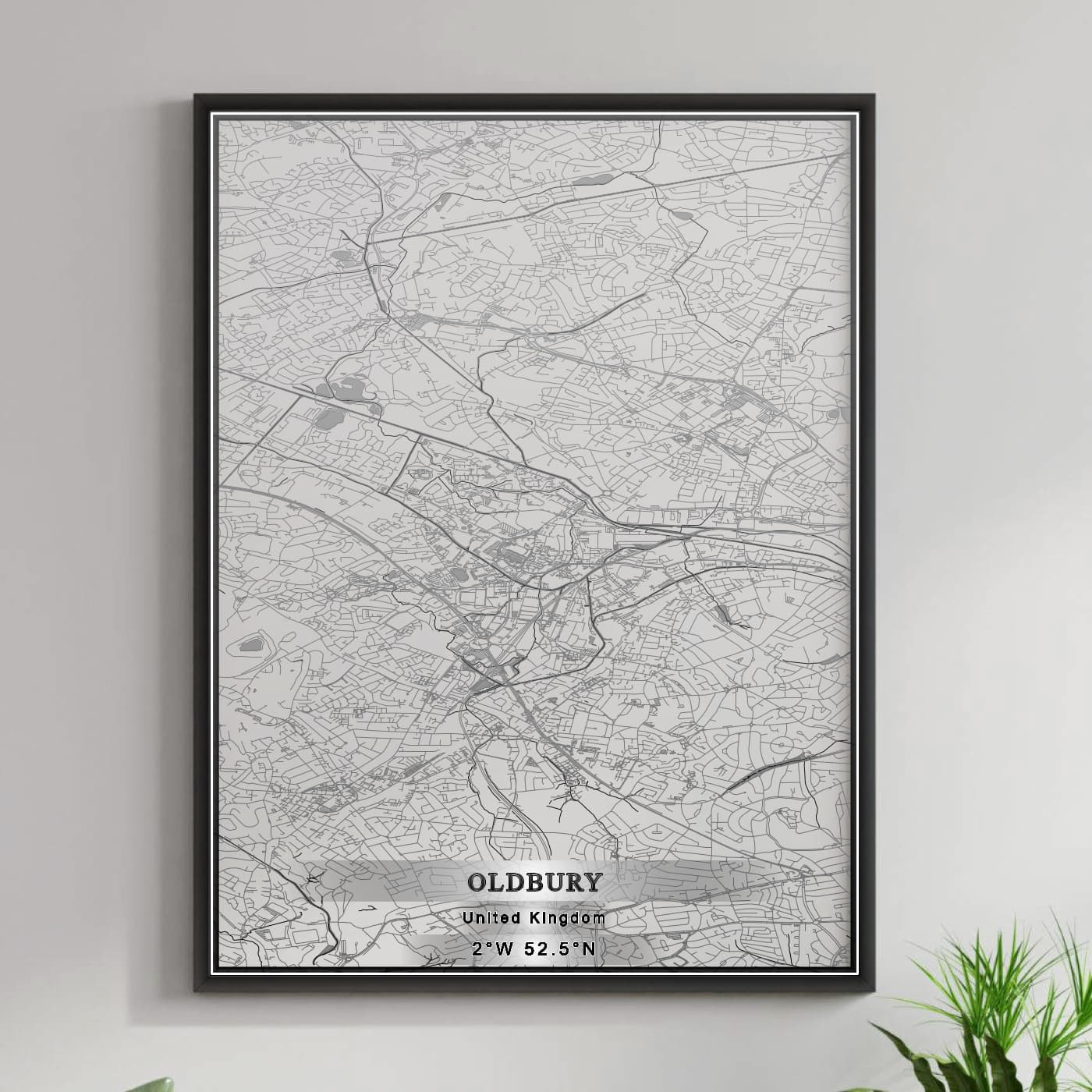 ROAD MAP OF OLDBURY, UNITED KINGDOM BY MAPBAKES