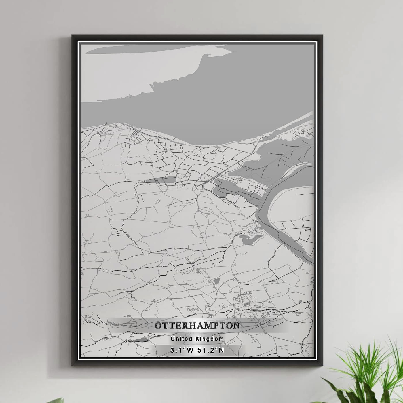 ROAD MAP OF OTTERHAMPTON, UNITED KINGDOM BY MAPBAKES