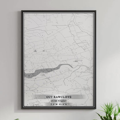 ROAD MAP OF OUT RAWCLIFFE, UNITED KINGDOM BY MAPBAKES