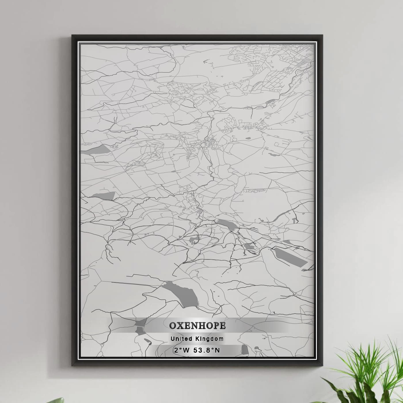 ROAD MAP OF OXENHOPE, UNITED KINGDOM BY MAPBAKES