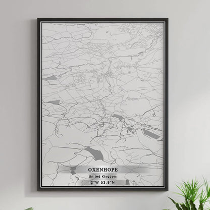 ROAD MAP OF OXENHOPE, UNITED KINGDOM BY MAPBAKES