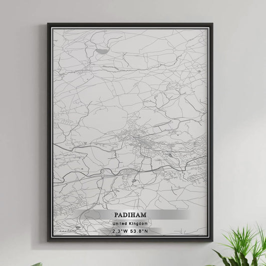 ROAD MAP OF PADIHAM, UNITED KINGDOM BY MAPBAKES