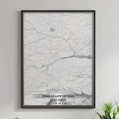 ROAD MAP OF PERRANARWORTHAL, UNITED KINGDOM BY MAPBAKES