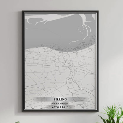 ROAD MAP OF PILLING, UNITED KINGDOM BY MAPBAKES