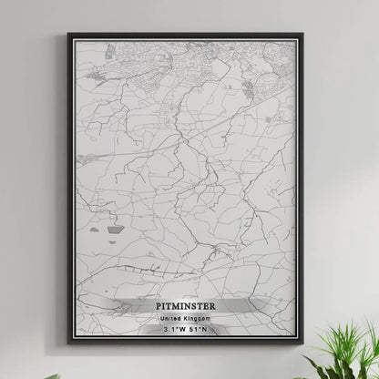 ROAD MAP OF PITMINSTER, UNITED KINGDOM BY MAPBAKES