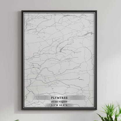 ROAD MAP OF PLYMTREE, UNITED KINGDOM BY MAPBAKES