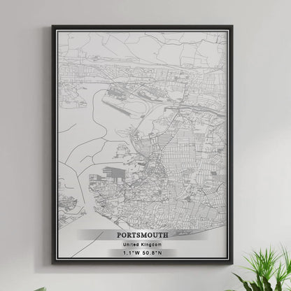 ROAD MAP OF PORTSMOUTH, UNITED KINGDOM BY MAPBAKES