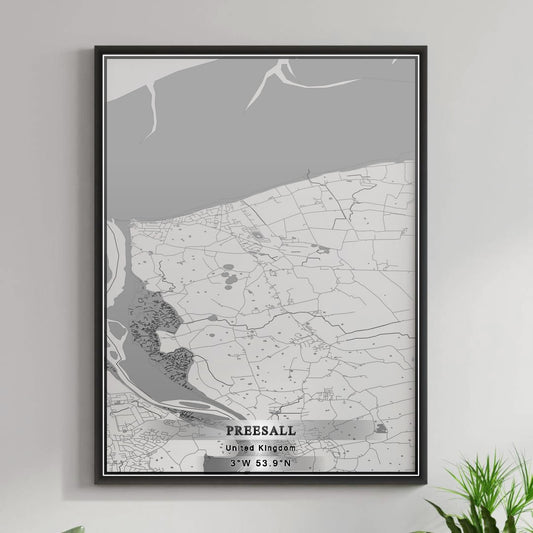 ROAD MAP OF PREESALL, UNITED KINGDOM BY MAPBAKES