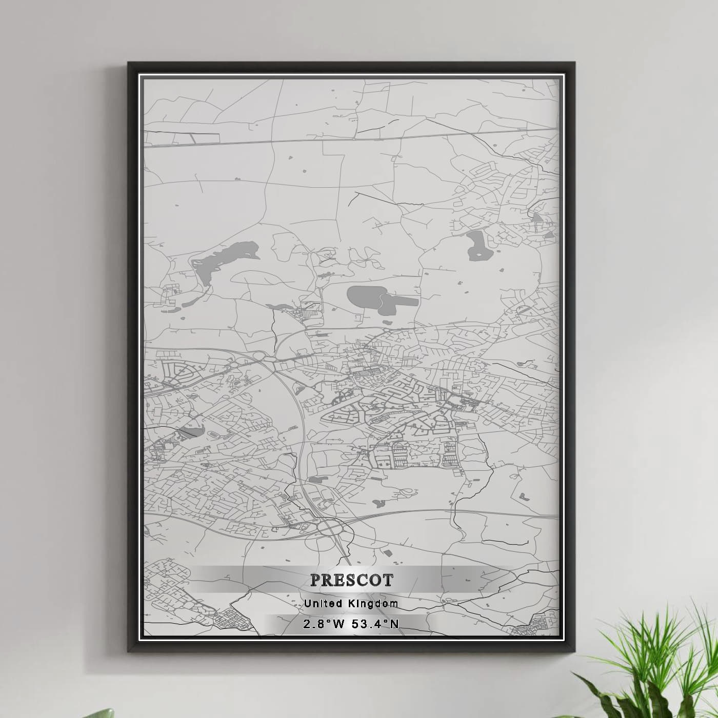 ROAD MAP OF PRESCOT, UNITED KINGDOM BY MAPBAKES