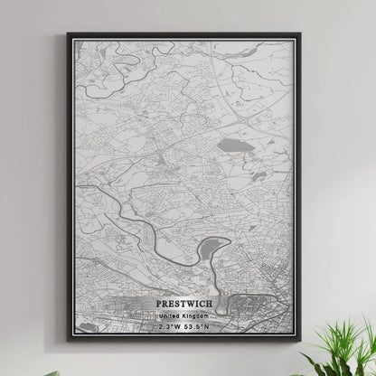 ROAD MAP OF PRESTWICH, UNITED KINGDOM BY MAPBAKES