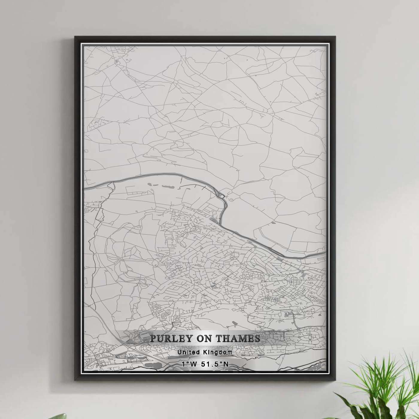 ROAD MAP OF PURLEY ON THAMES, UNITED KINGDOM BY MAPBAKES