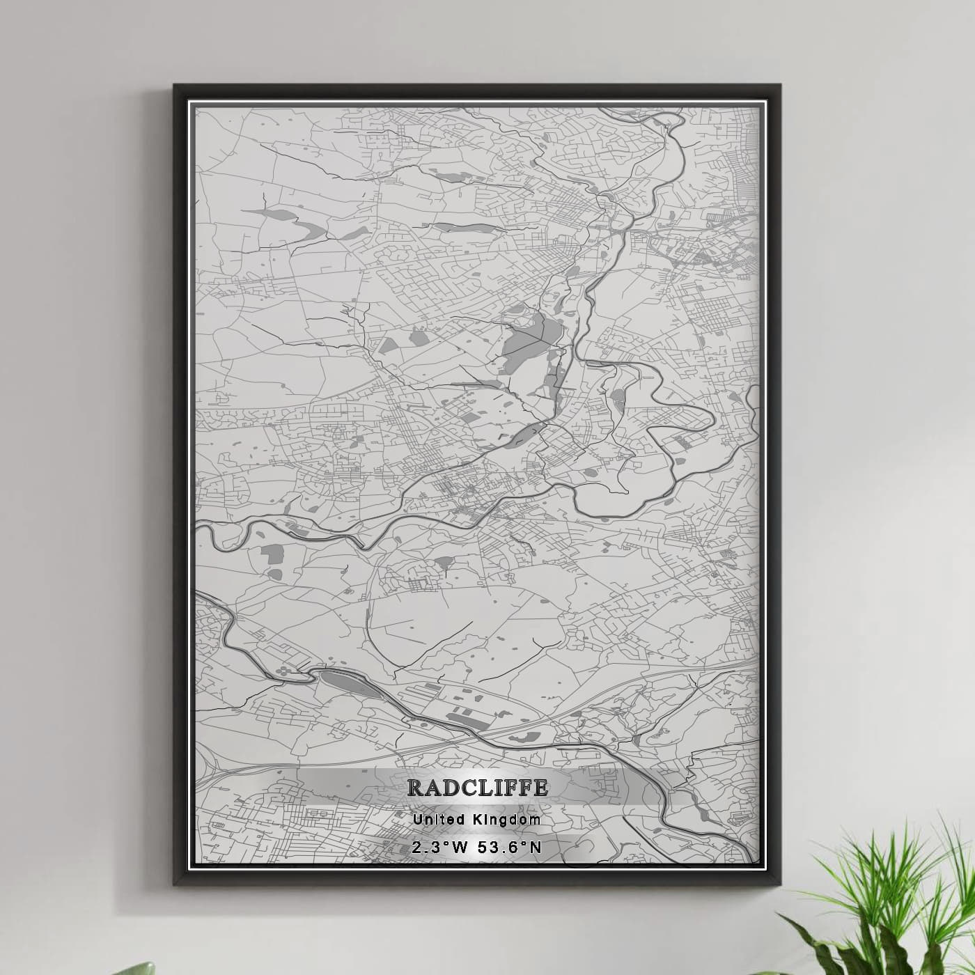 ROAD MAP OF RADCLIFFE, UNITED KINGDOM BY MAPBAKES