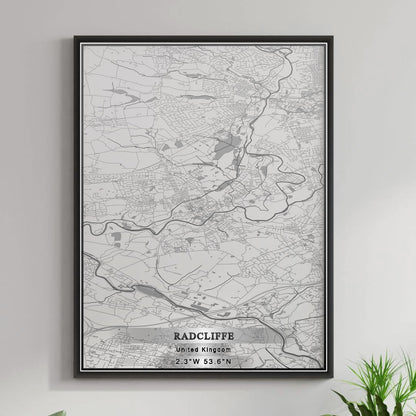 ROAD MAP OF RADCLIFFE, UNITED KINGDOM BY MAPBAKES