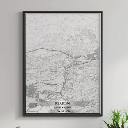 ROAD MAP OF READING, UNITED KINGDOM BY MAPBAKES