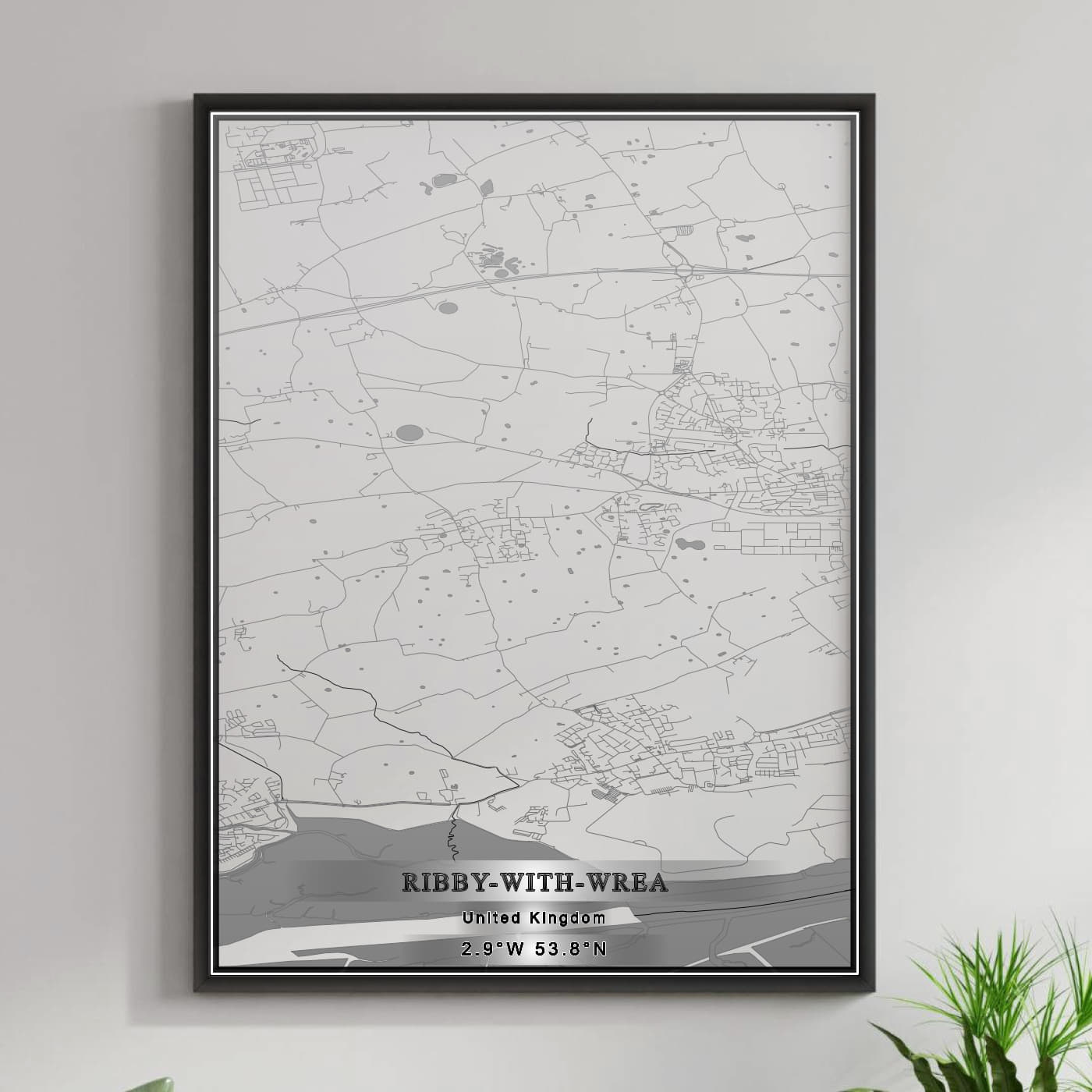 ROAD MAP OF RIBBY-WITH-WREA, UNITED KINGDOM BY MAPBAKES