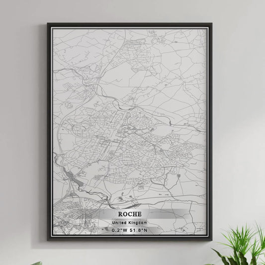 ROAD MAP OF ROCHE, UNITED KINGDOM BY MAPBAKES