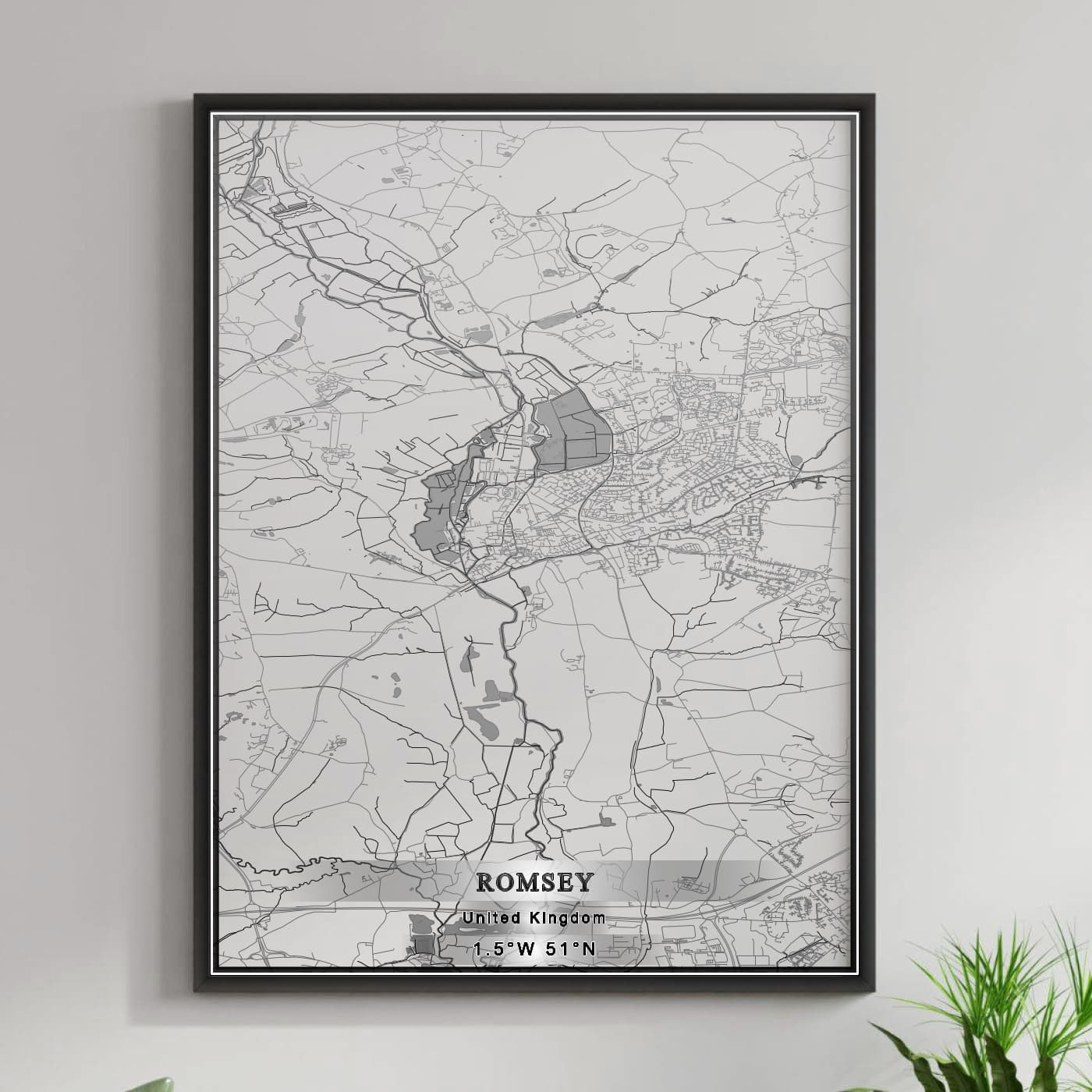 ROAD MAP OF ROMSEY, UNITED KINGDOM BY MAPBAKES