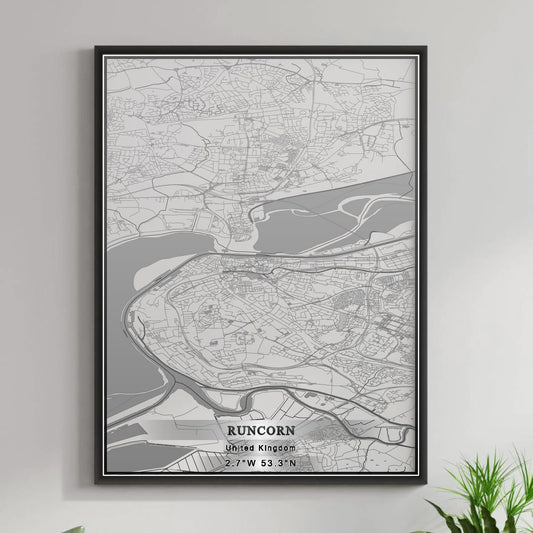 ROAD MAP OF RUNCORN, UNITED KINGDOM BY MAPBAKES