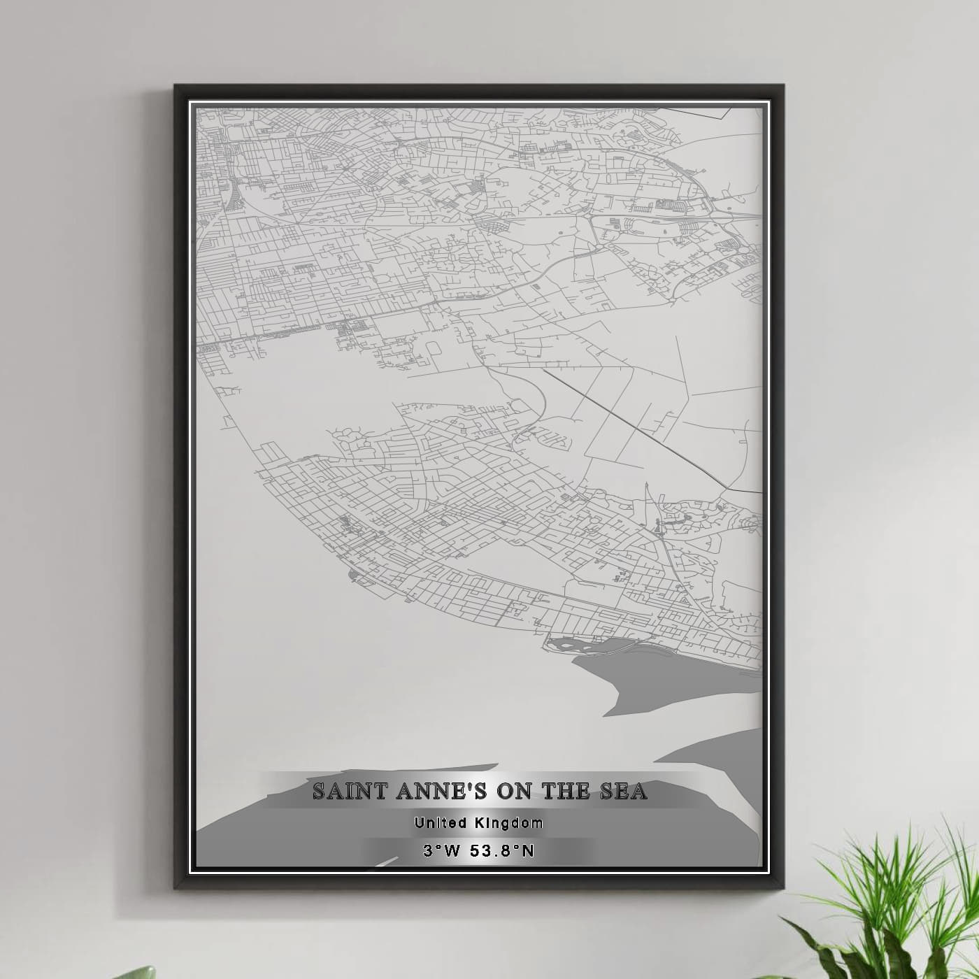 ROAD MAP OF SAINT ANNE'S ON THE SEA, UNITED KINGDOM BY MAPBAKES