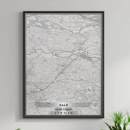 ROAD MAP OF SALE, UNITED KINGDOM BY MAPBAKES