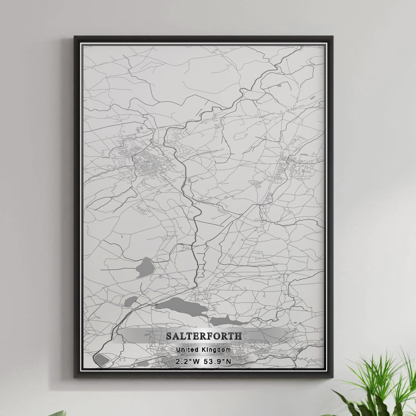 ROAD MAP OF SALTERFORTH, UNITED KINGDOM BY MAPBAKES