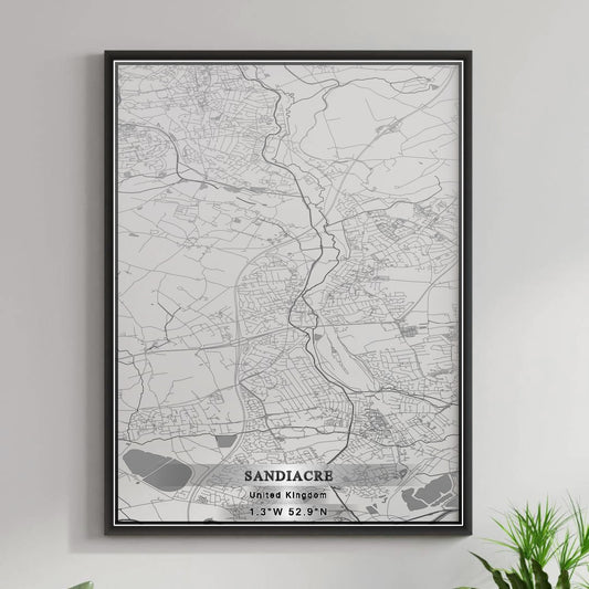 ROAD MAP OF SANDIACRE, UNITED KINGDOM BY MAPBAKES