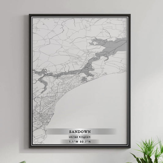 ROAD MAP OF SANDOWN, UNITED KINGDOM BY MAPBAKES