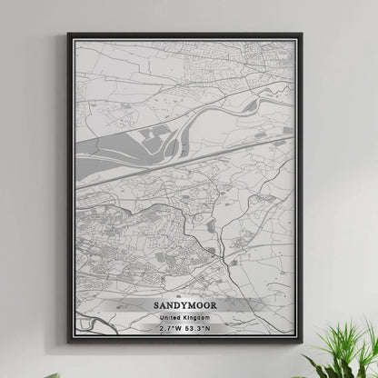 ROAD MAP OF SANDYMOOR, UNITED KINGDOM BY MAPBAKES