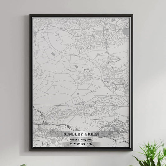 ROAD MAP OF SENELEY GREEN, UNITED KINGDOM BY MAPBAKES