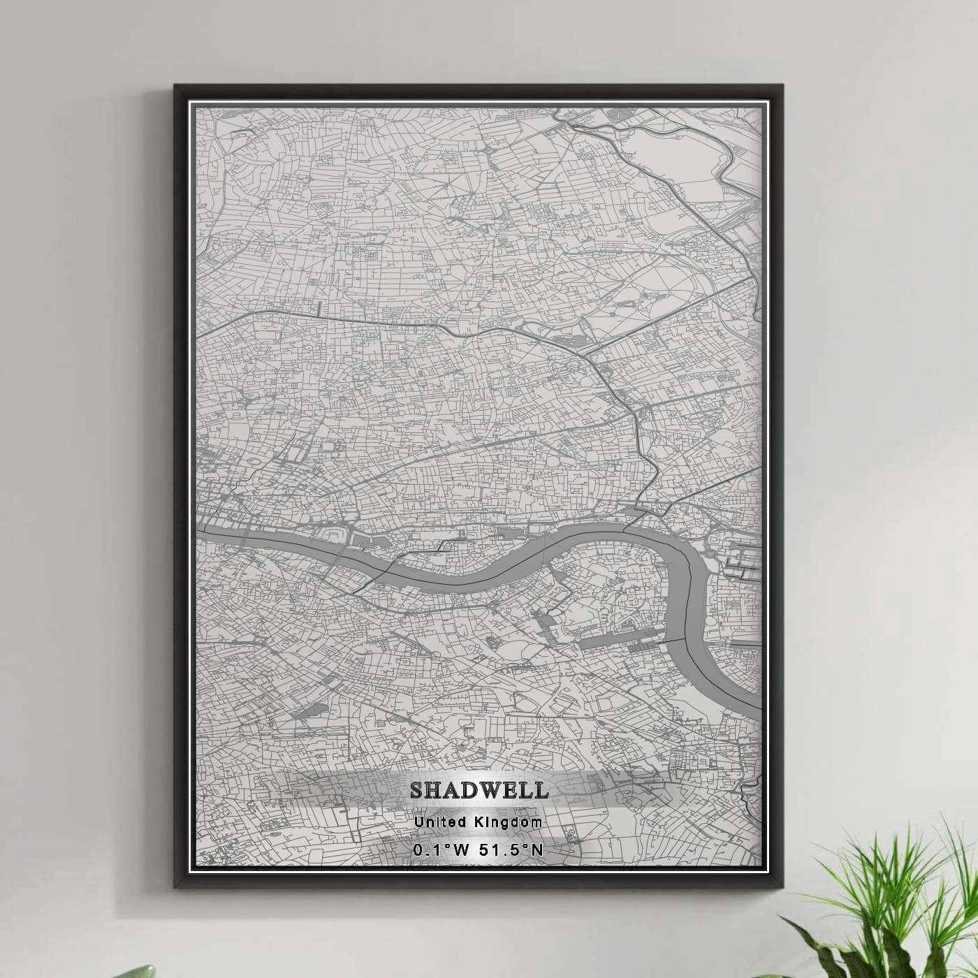 ROAD MAP OF SHADWELL, UNITED KINGDOM BY MAPBAKES