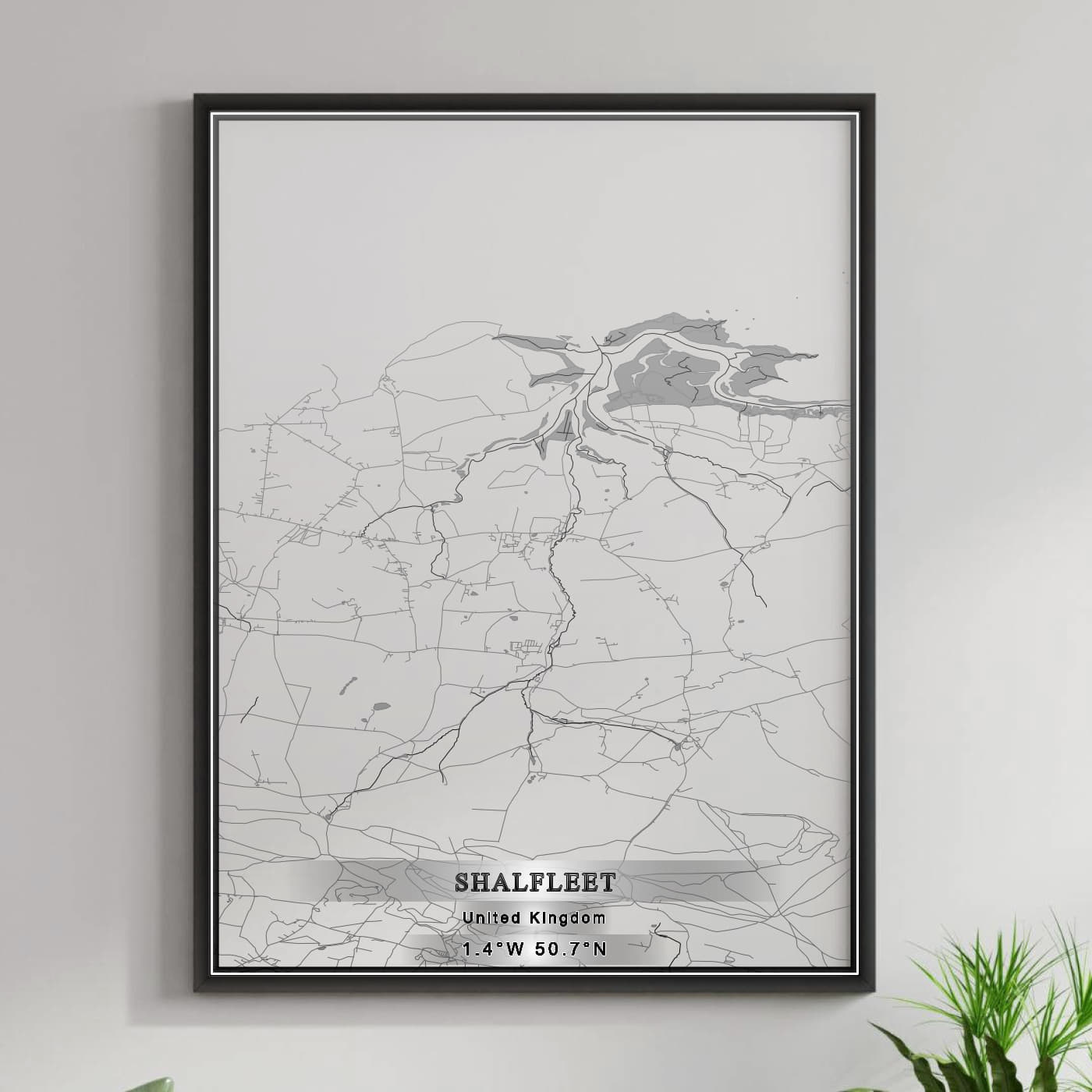 ROAD MAP OF SHALFLEET, UNITED KINGDOM BY MAPBAKES