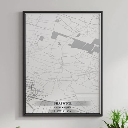 ROAD MAP OF SHAPWICK, UNITED KINGDOM BY MAPBAKES