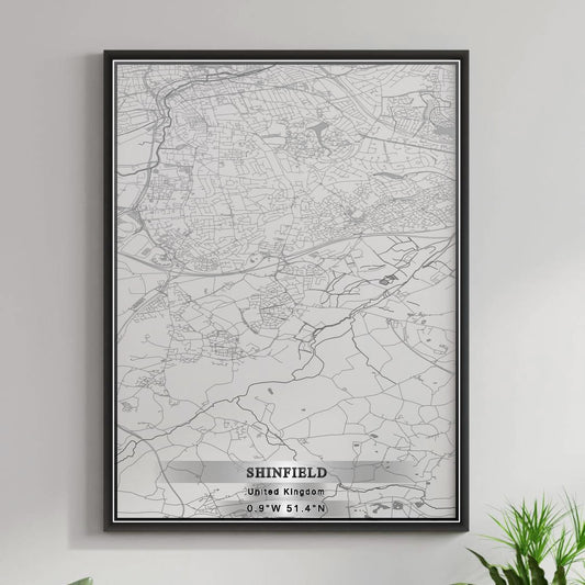 ROAD MAP OF SHINFIELD, UNITED KINGDOM BY MAPBAKES