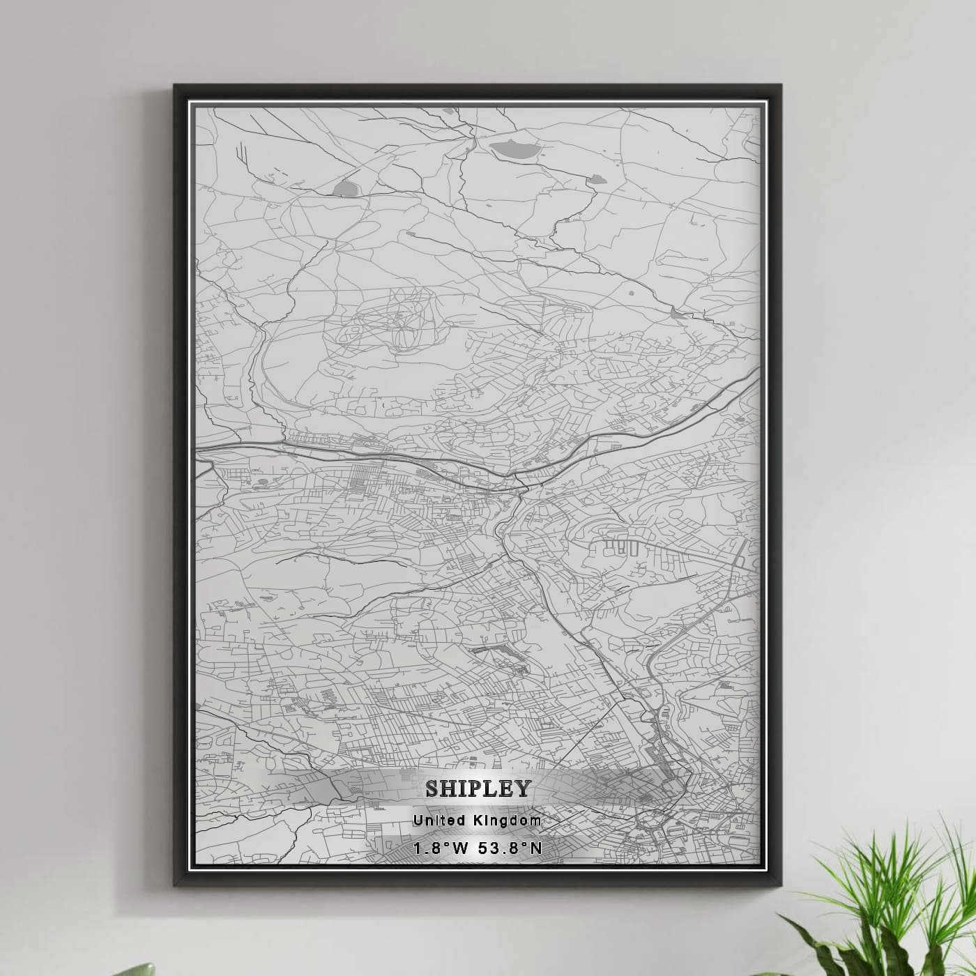 ROAD MAP OF SHIPLEY, UNITED KINGDOM BY MAPBAKES