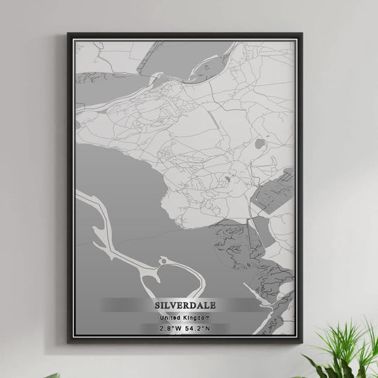 ROAD MAP OF SILVERDALE, UNITED KINGDOM BY MAPBAKES