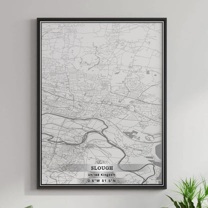 ROAD MAP OF SLOUGH, UNITED KINGDOM BY MAPBAKES