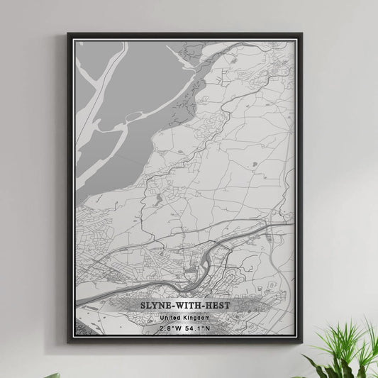 ROAD MAP OF SLYNE-WITH-HEST, UNITED KINGDOM BY MAPBAKES