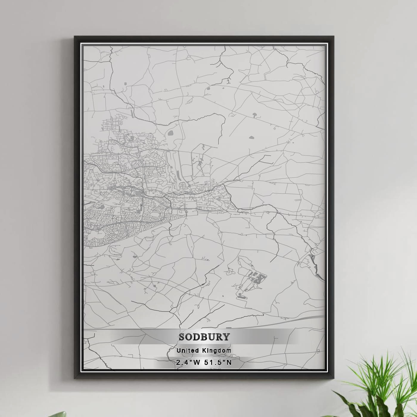 ROAD MAP OF SODBURY, UNITED KINGDOM BY MAPBAKES