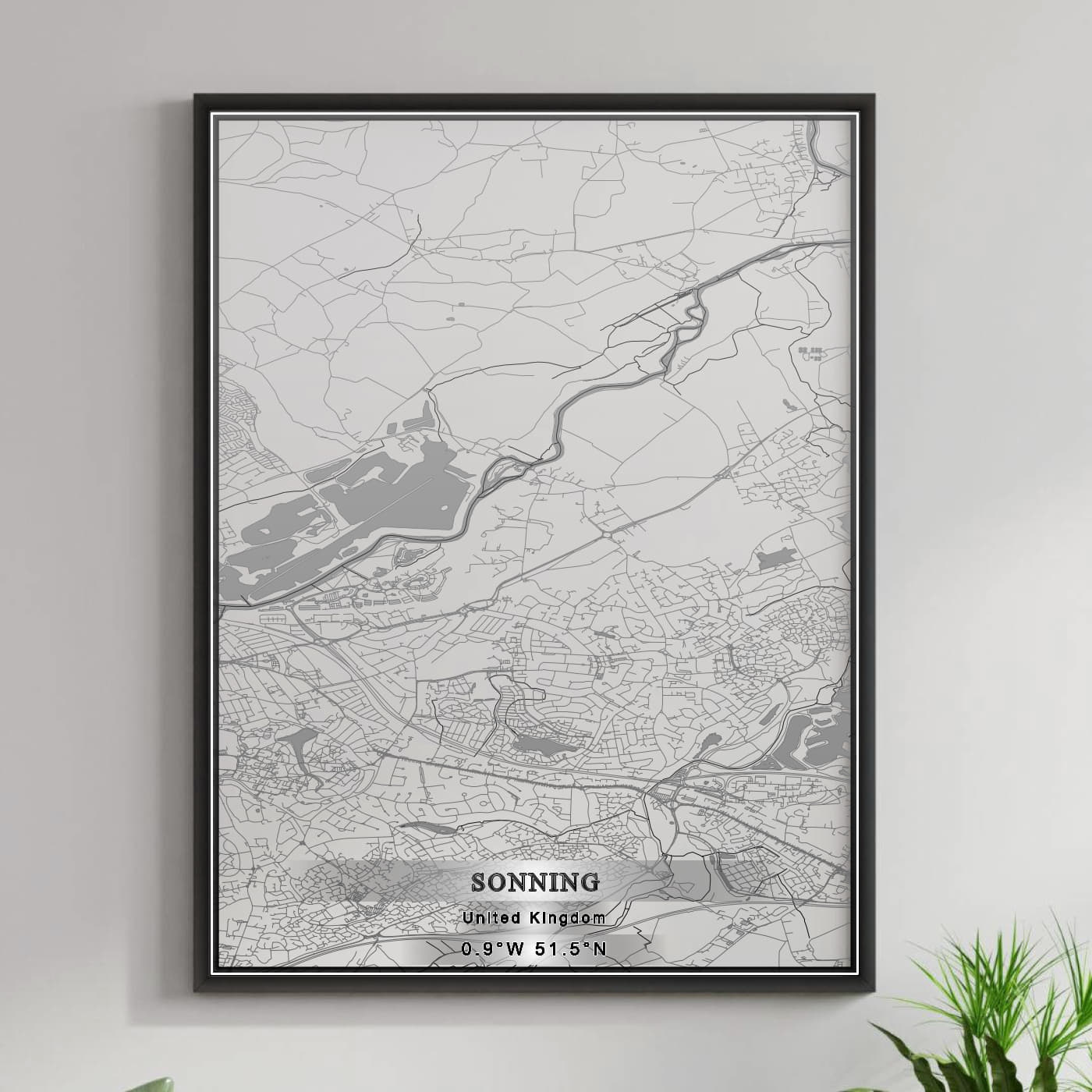 ROAD MAP OF SONNING, UNITED KINGDOM BY MAPBAKES