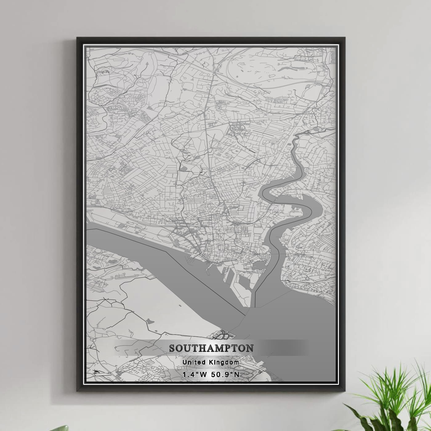 ROAD MAP OF SOUTHAMPTON, UNITED KINGDOM BY MAPBAKES