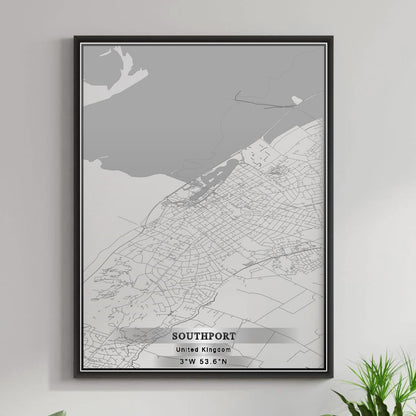 ROAD MAP OF SOUTHPORT, UNITED KINGDOM BY MAPBAKES