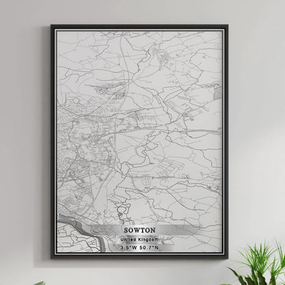 ROAD MAP OF SOWTON, UNITED KINGDOM BY MAPBAKES