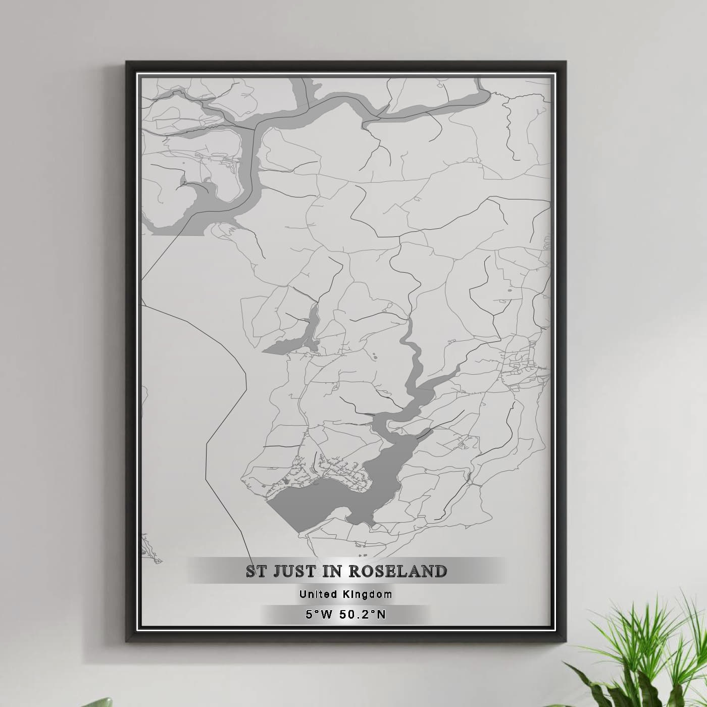 ROAD MAP OF ST JUST IN ROSELAND, UNITED KINGDOM BY MAPBAKES