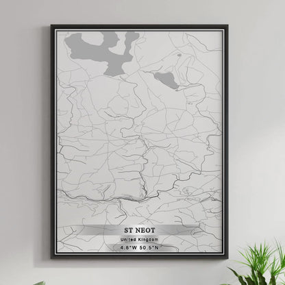 ROAD MAP OF ST NEOT, UNITED KINGDOM BY MAPBAKES