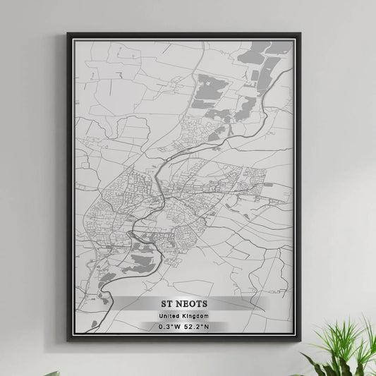 ROAD MAP OF ST NEOTS, UNITED KINGDOM BY MAPBAKES