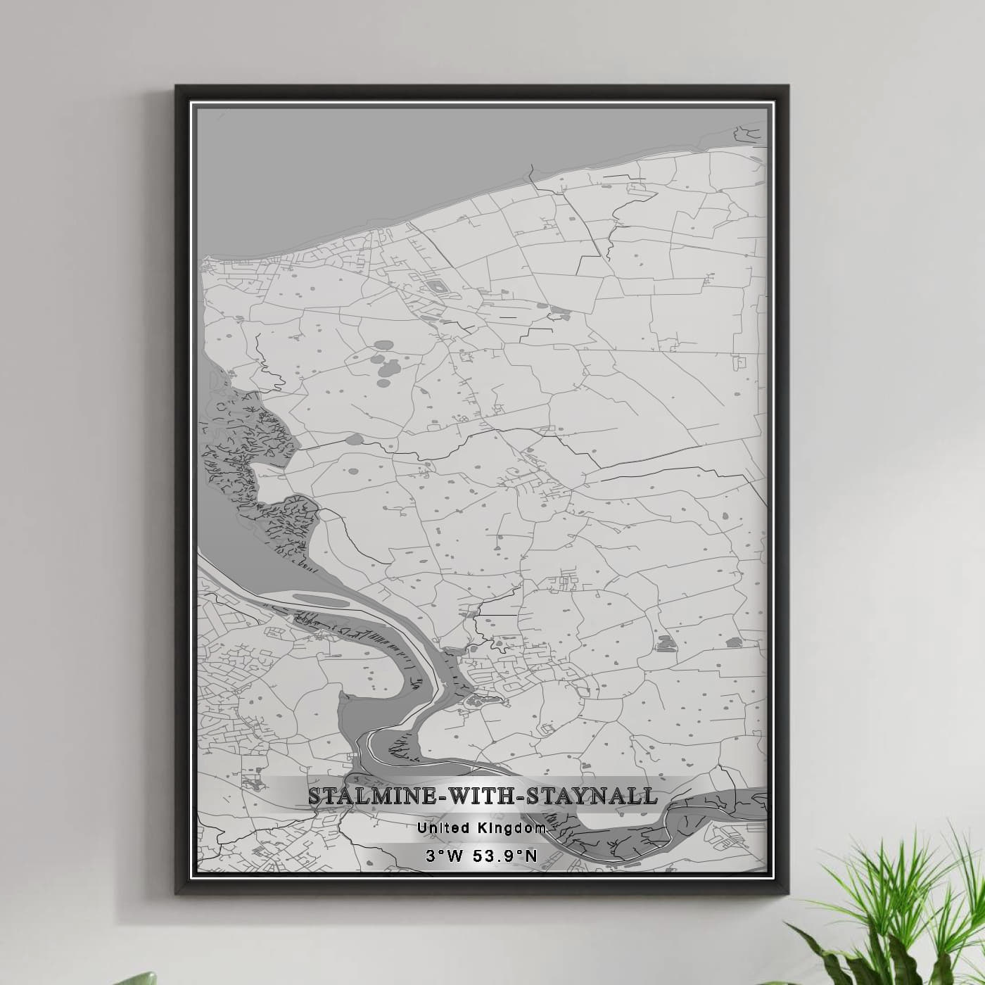 ROAD MAP OF STALMINE-WITH-STAYNALL, UNITED KINGDOM BY MAPBAKES